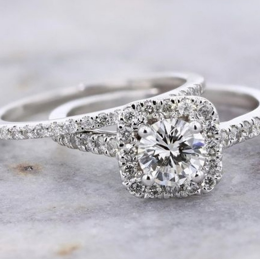 Women's Sterling Silver Fashion Wedding Set